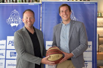 Obmann Michael Pilger (links) und Sportdirektor Fabio Thaler blicken einer spannenden Saison in der 2. Basketball Bundesliga entgegen.